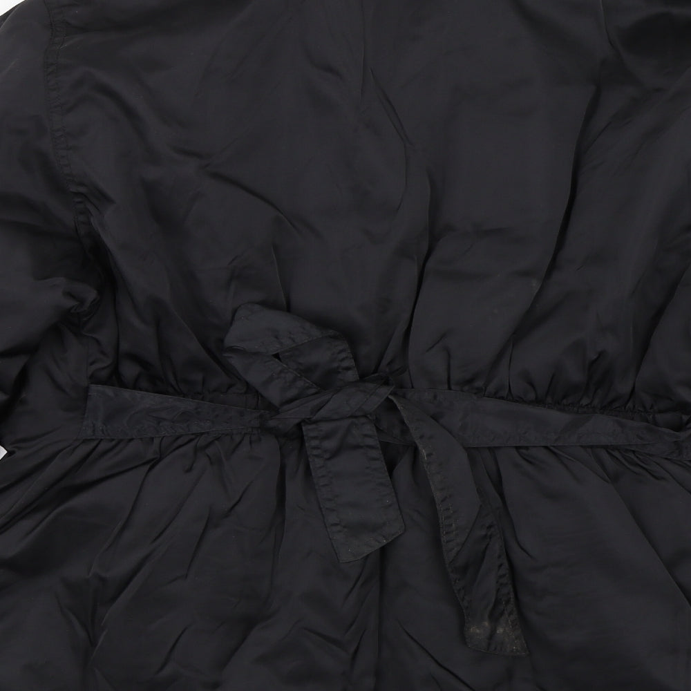 Abstract Womens Black Bomber Jacket Coat Size 12