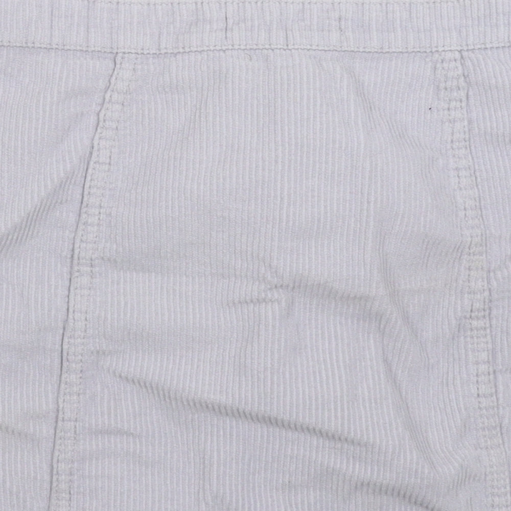 Denim & Co. Womens Grey Corduroy A-Line Skirt Size 10