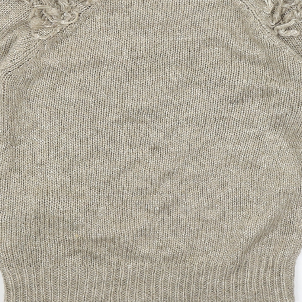Internacionale Womens Beige Pullover Jumper Size 8