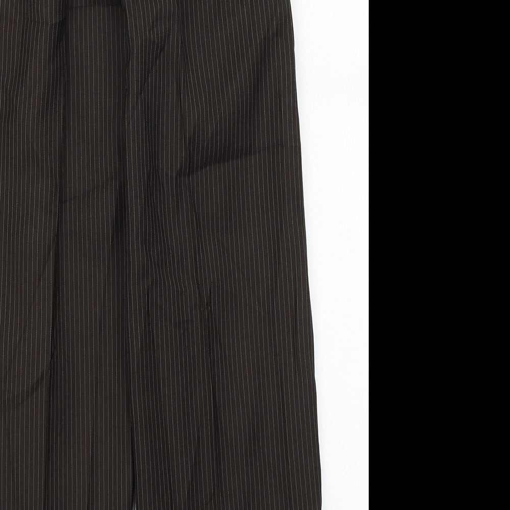Preworn Womens Brown Striped Trousers Size 4 L20 in
