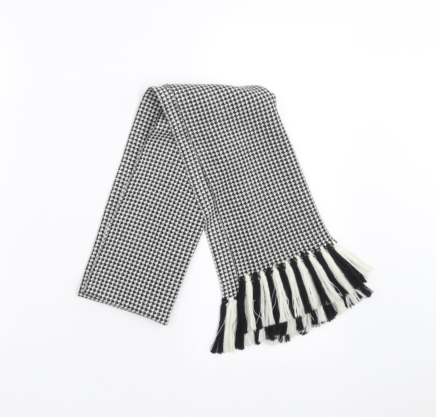 Preworn Womens Black Houndstooth Scarf