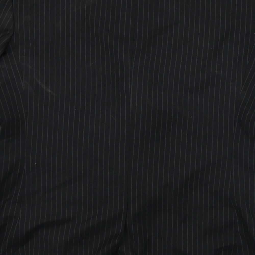 you Mens Black Striped Jacket Blazer Size 42