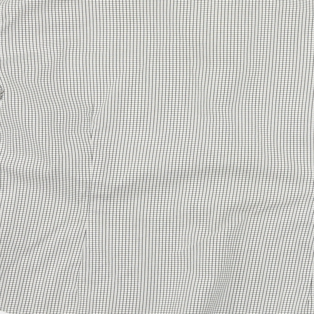 NEXT Womens Grey Check Basic Button-Up Size 10