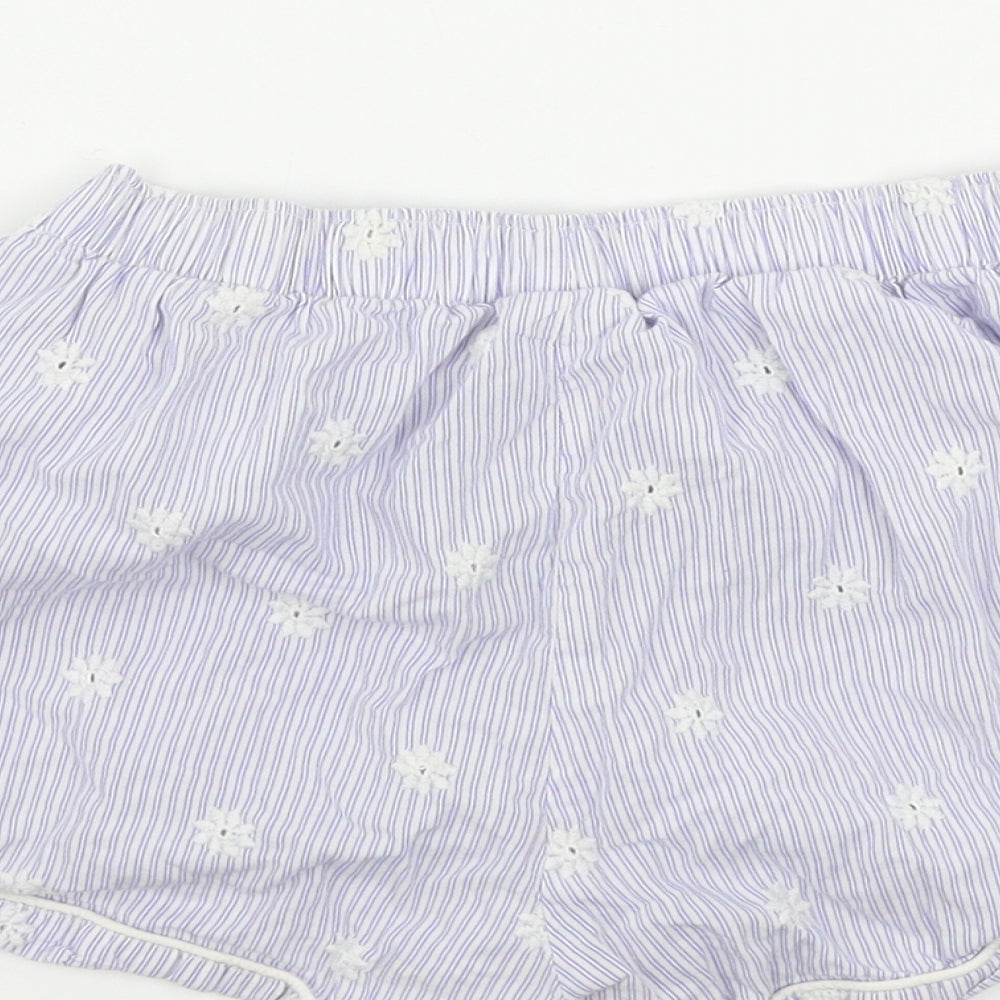 F&F Womens Blue Floral Sweat Shorts Size 6