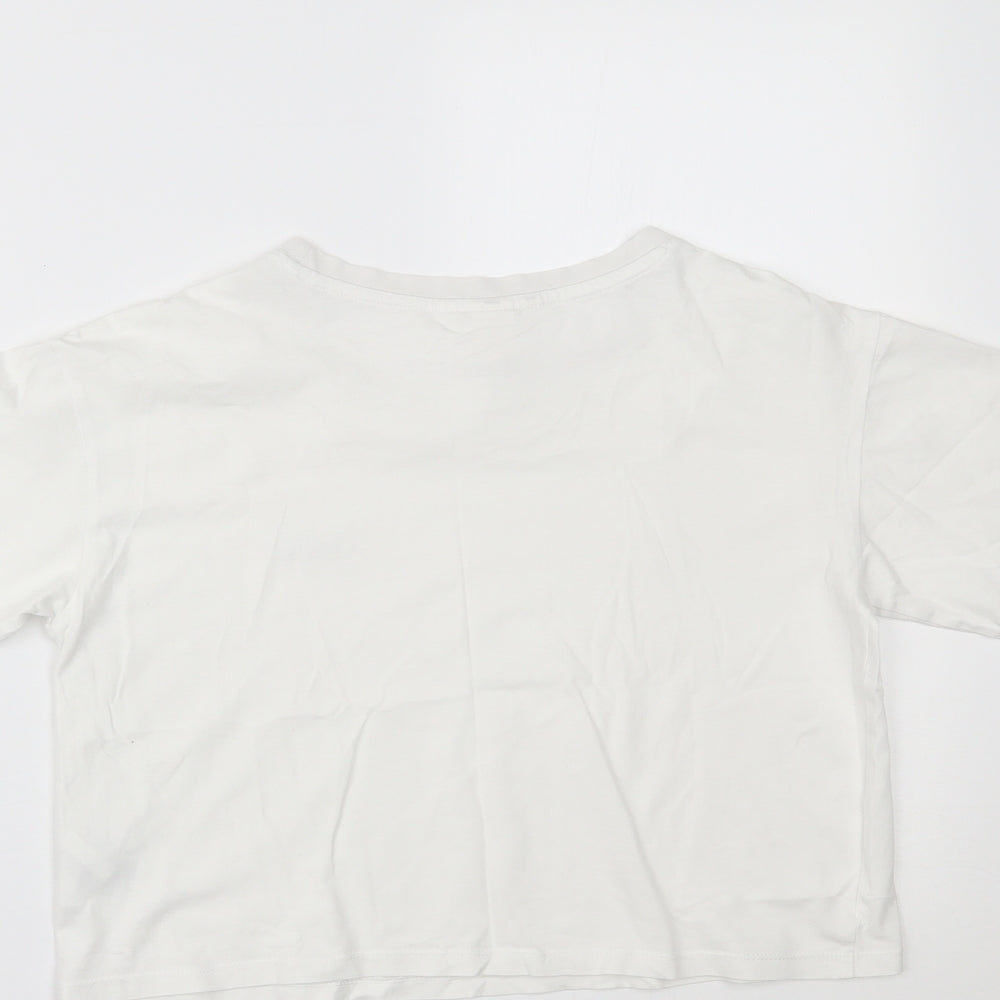 H&M Girls White Basic T-Shirt Size 13-14 Years