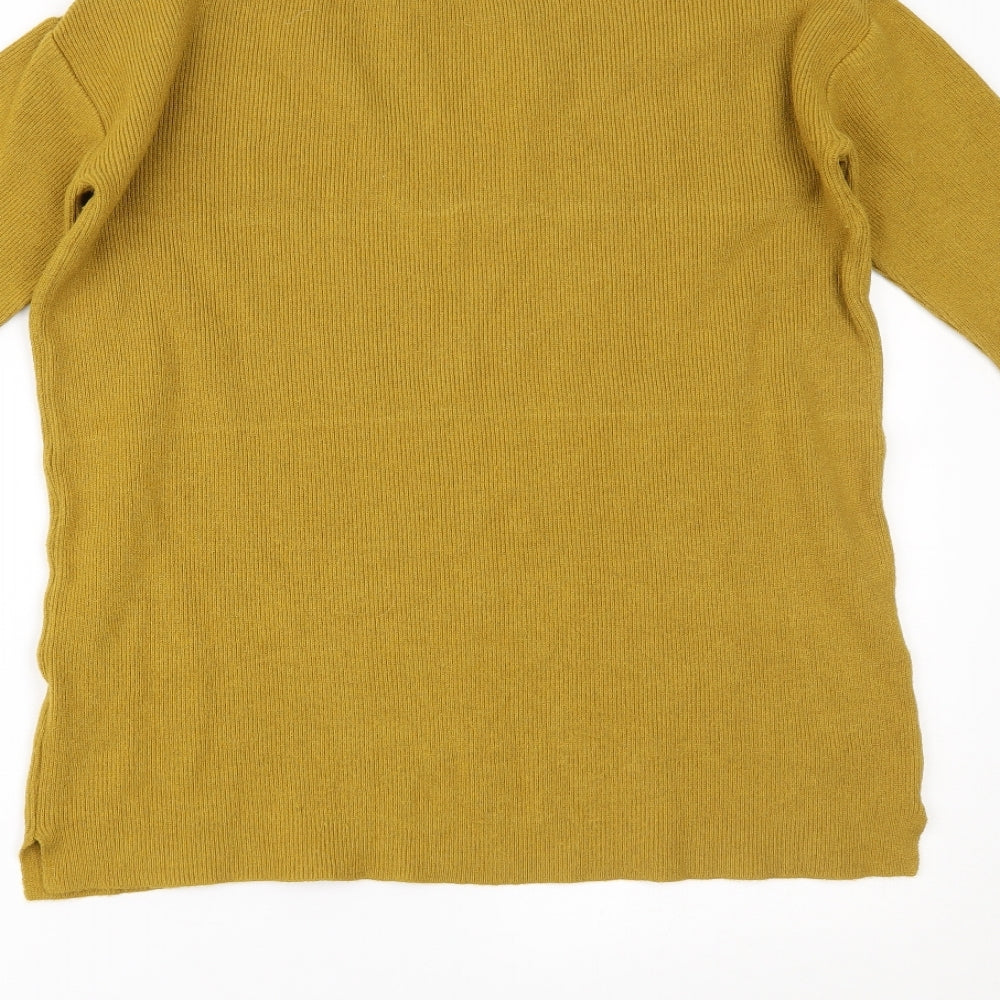 ANNE WEYBURN Womens Yellow Pullover Jumper Size 12
