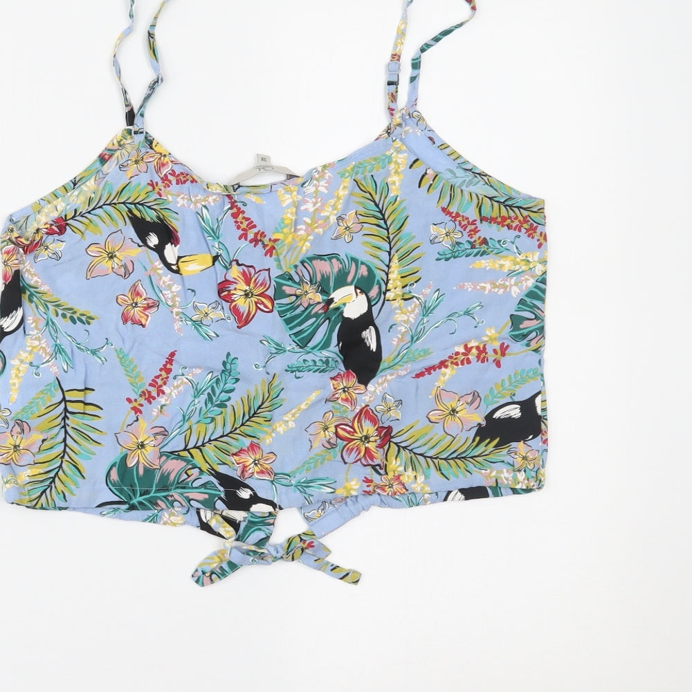 Clockhouse Womens Multicoloured Floral Cropped Tank Size 10