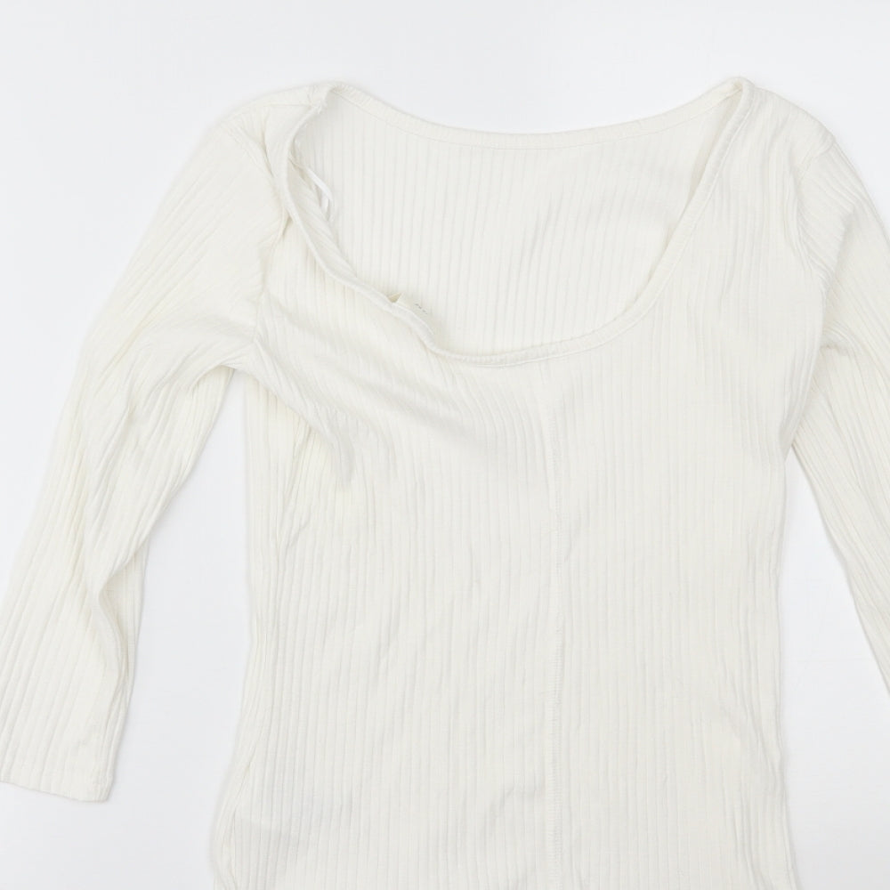 H&M Womens White Basic Blouse Size S