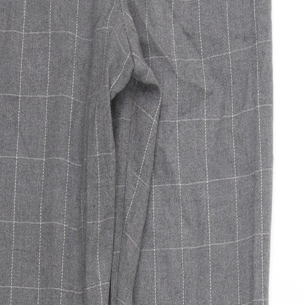 Brandy Melville Womens Grey Check Trousers One Size L26 in