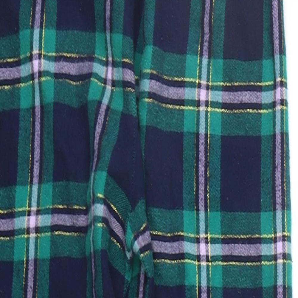 Marks & Spencer Girls Green Check Top Lounge Pants Size 10-11 Years - Elasticated Waist