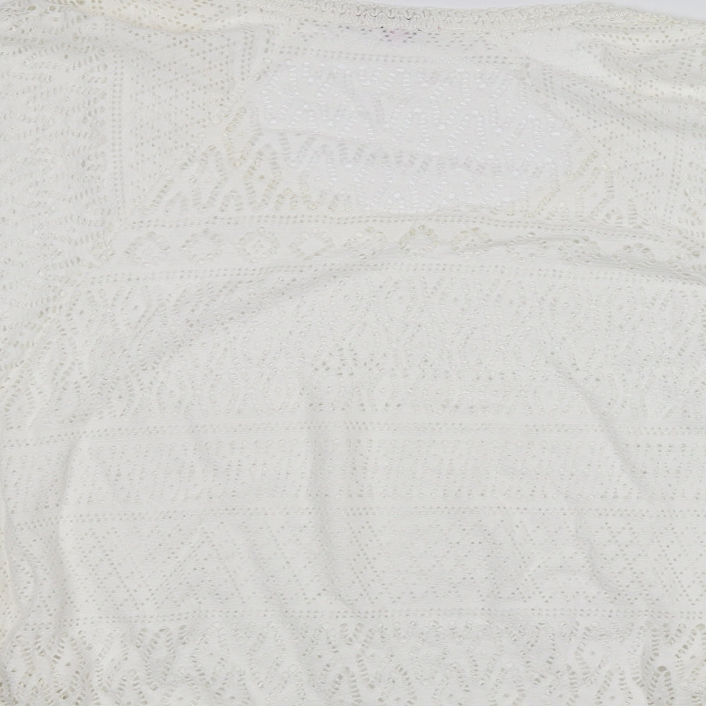 Calypso Womens White Pullover Jumper Size S