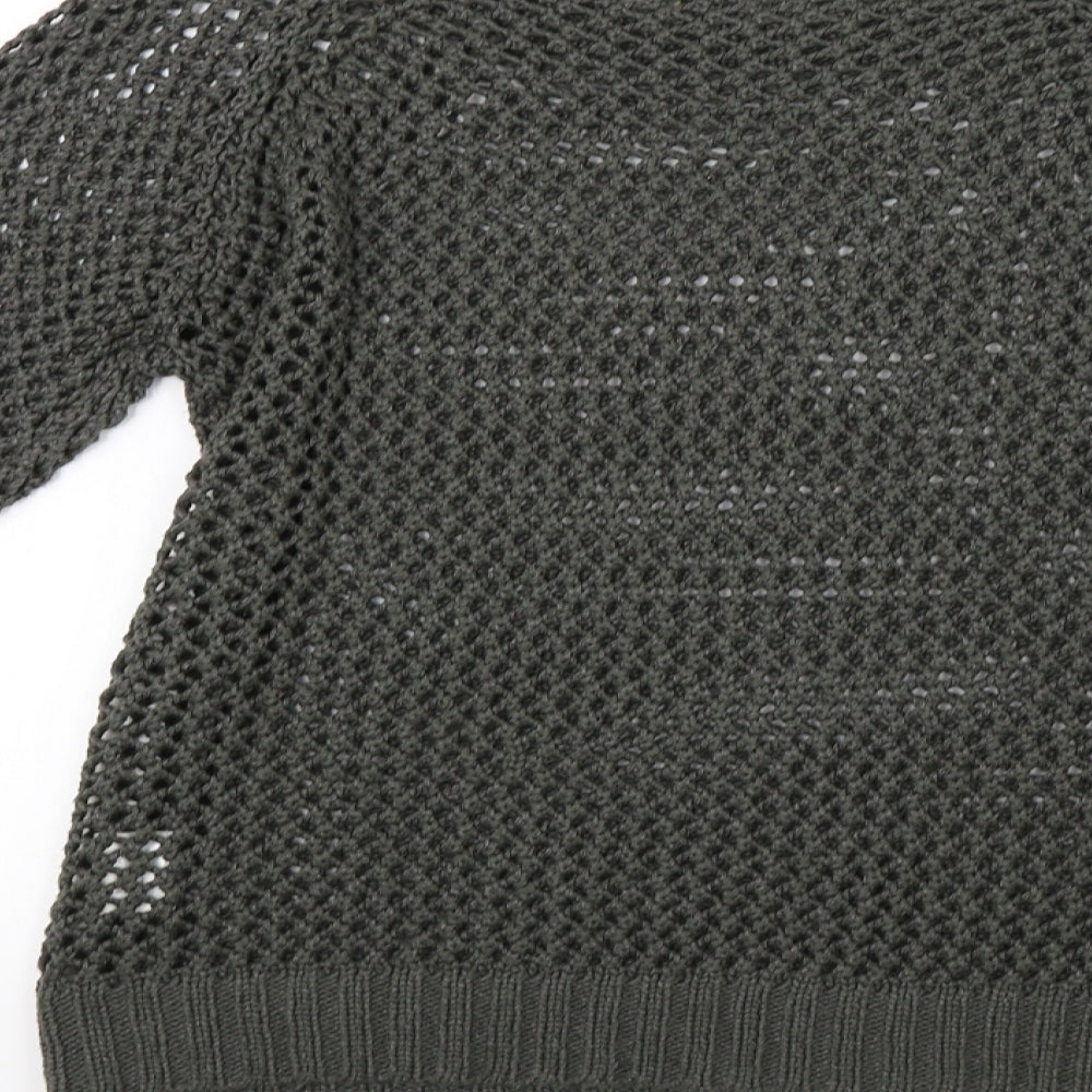 INTOWN Womens Green Knit Pullover Sweatshirt Size S