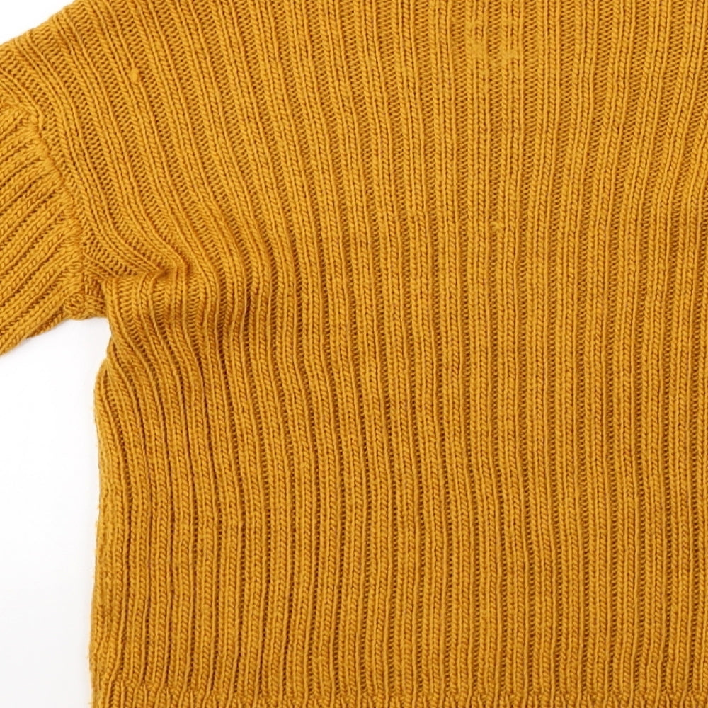 pep&co Womens Yellow Knit Pullover Sweatshirt Size 10