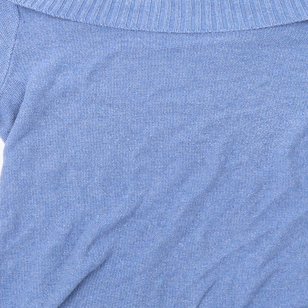 being casual Womens Blue Knit Pullover Sweatshirt Size M