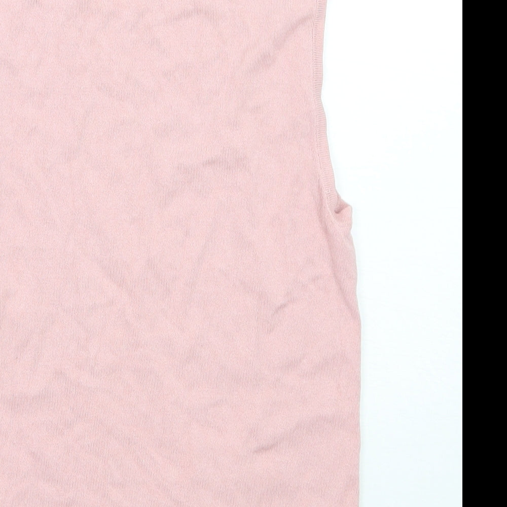 Topshop Womens Pink Basic T-Shirt Size 8