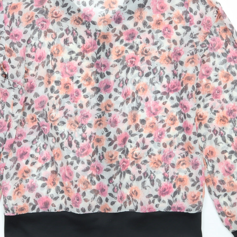 F&F Womens Black Floral Jacket Size 8
