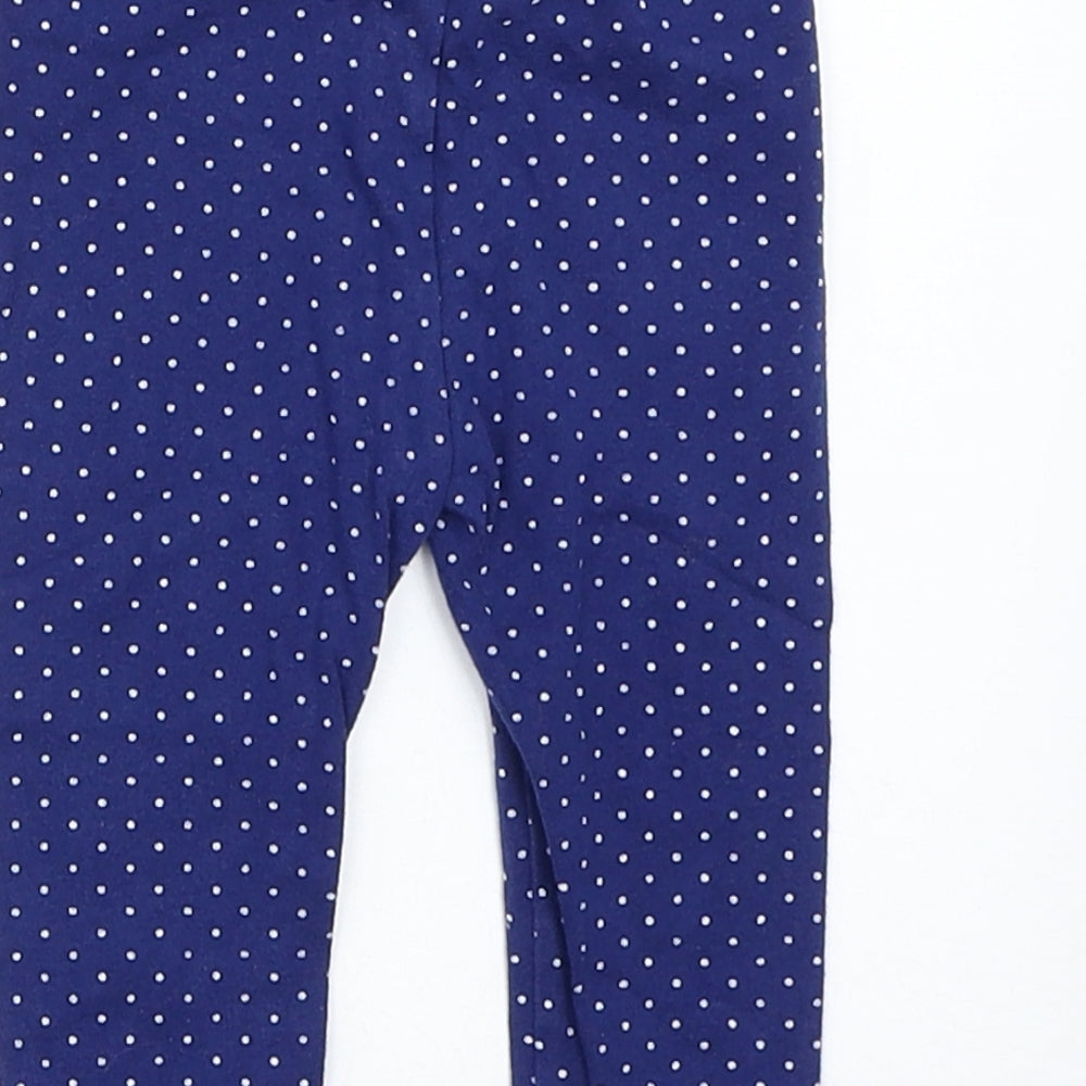 George Girls Blue Spotted Capri Trousers Size 6-9 Months