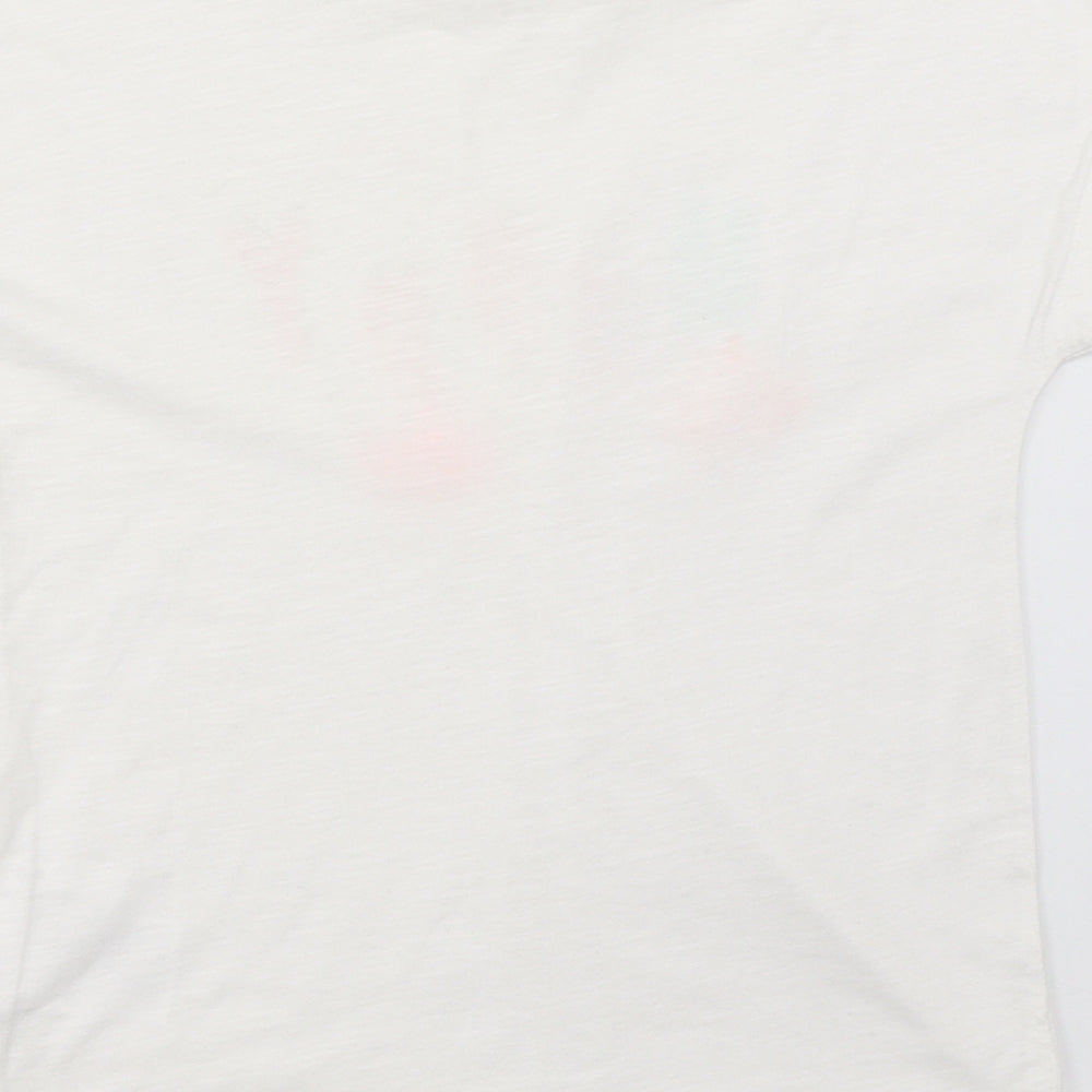 H&M Girls White Basic T-Shirt Size 7-8 Years