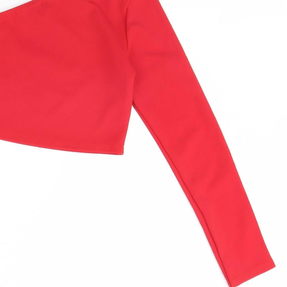 Misspap Womens Red Basic Blouse Size S