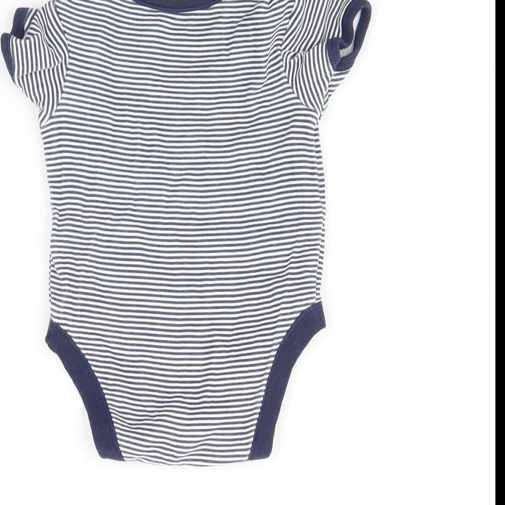 George Baby White Striped Babygrow One-Piece Size 3-6 Months
