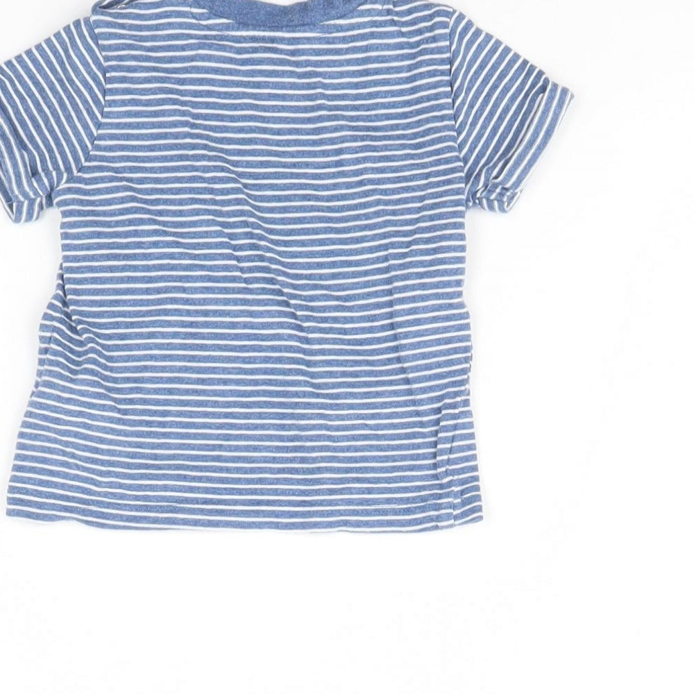 F&F Baby Blue Striped Basic T-Shirt Size 6-9 Months