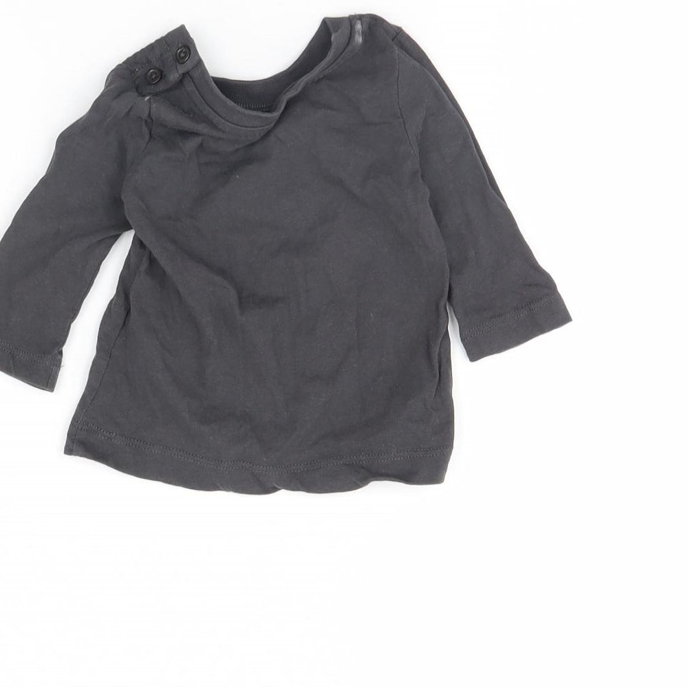 Preworn Baby Grey Basic T-Shirt Size 0-3 Months - Dinosaur