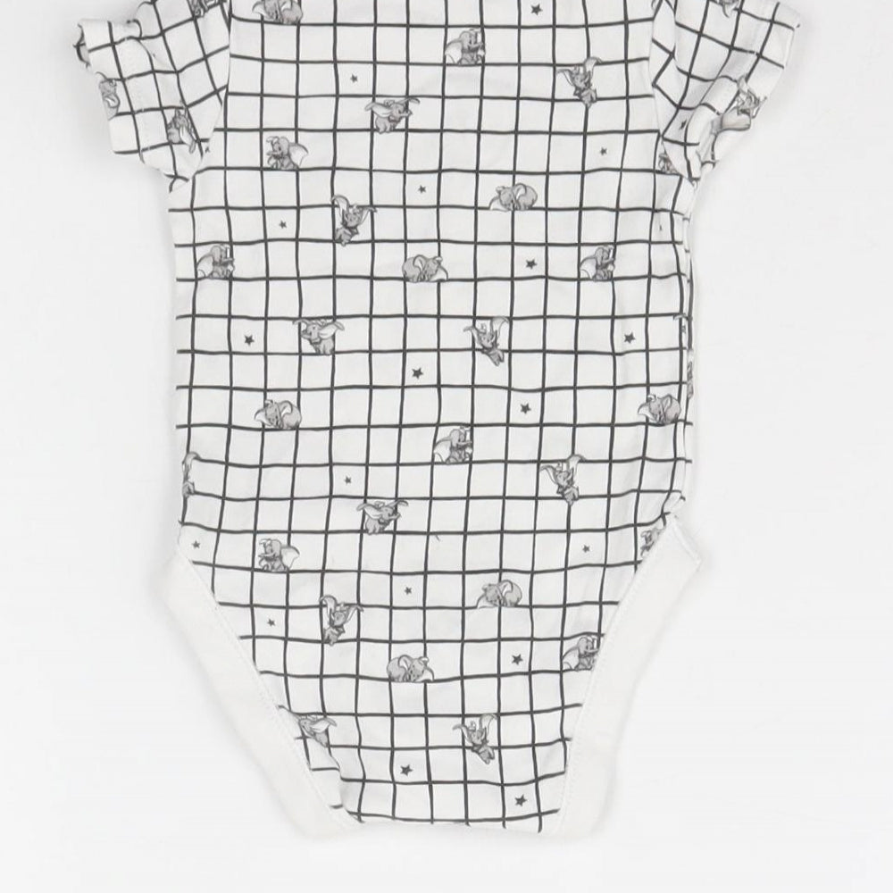 George Baby White Check Babygrow One-Piece Size 0-3 Months - Disney