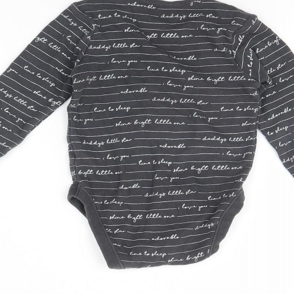 George Baby Grey Striped Babygrow One-Piece Size 18 Months