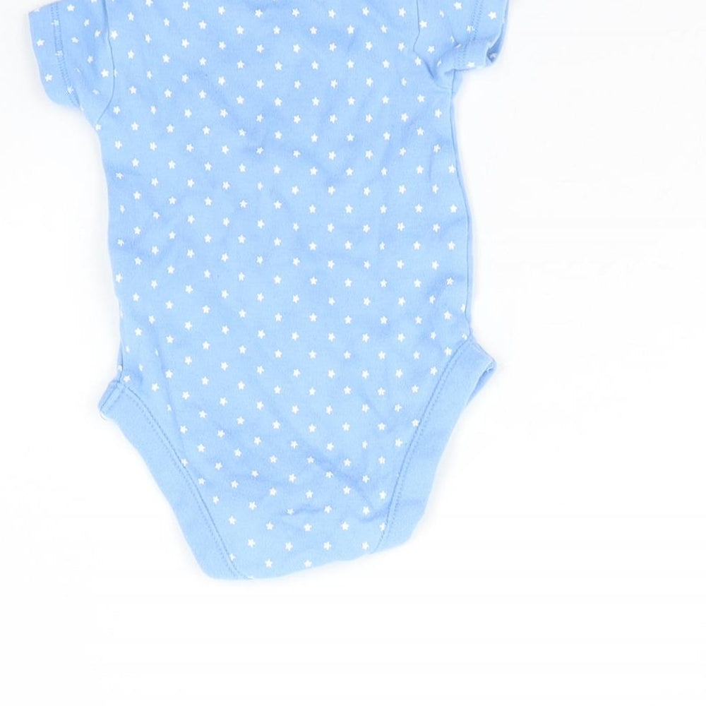 Nutmeg Baby Blue Spotted Babygrow One-Piece Size 0-3 Months - star detail