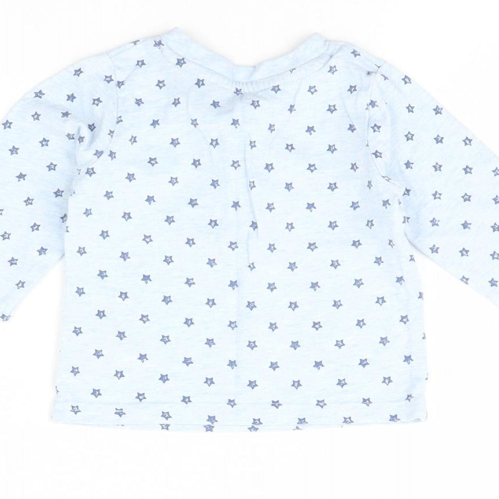 George Baby Blue Spotted Basic T-Shirt Size 0-3 Months - star detail