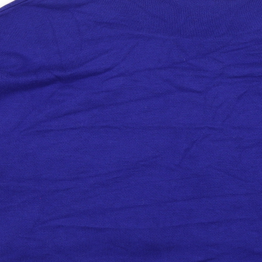 Marks & Spencer Womens Blue Houndstooth Henley Jumper Size 12