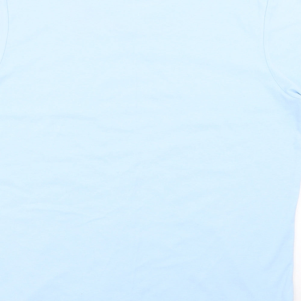 isabelle Womens Blue Geometric Basic T-Shirt Size M