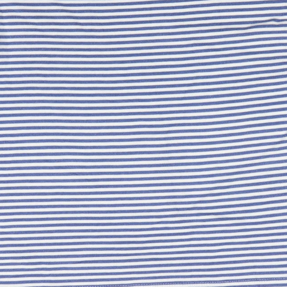 Kite Girls Blue Striped Basic T-Shirt Size 9 Years - Cat Face
