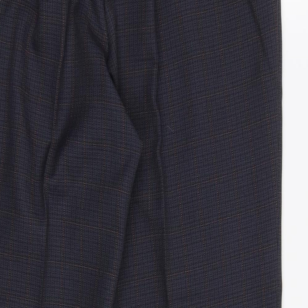 Marks & Spencer Womens Blue Check Dress Pants Trousers Size 12 L27 in