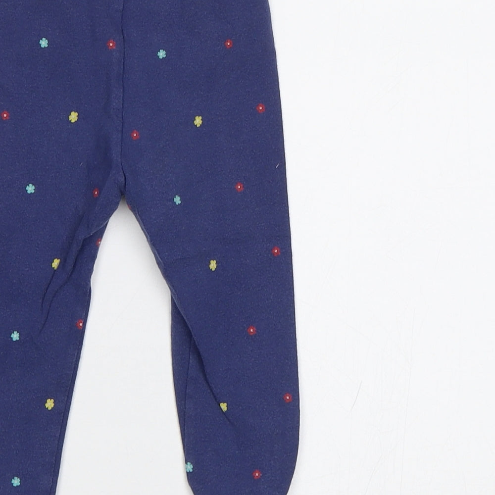 Mini Club Baby Blue Floral Jogger Leggings Size 9-12 Months