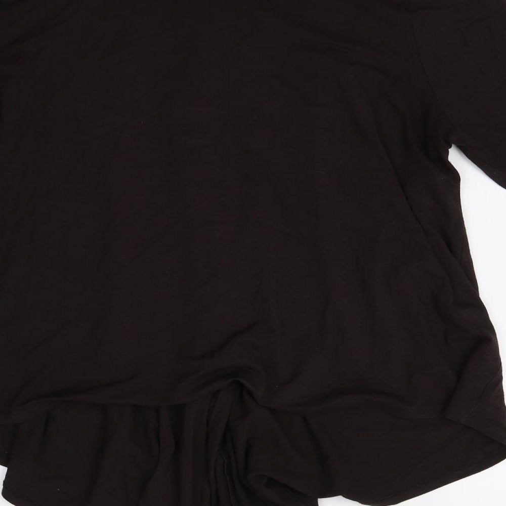 M&Co Womens Brown Basic Blouse Size 18