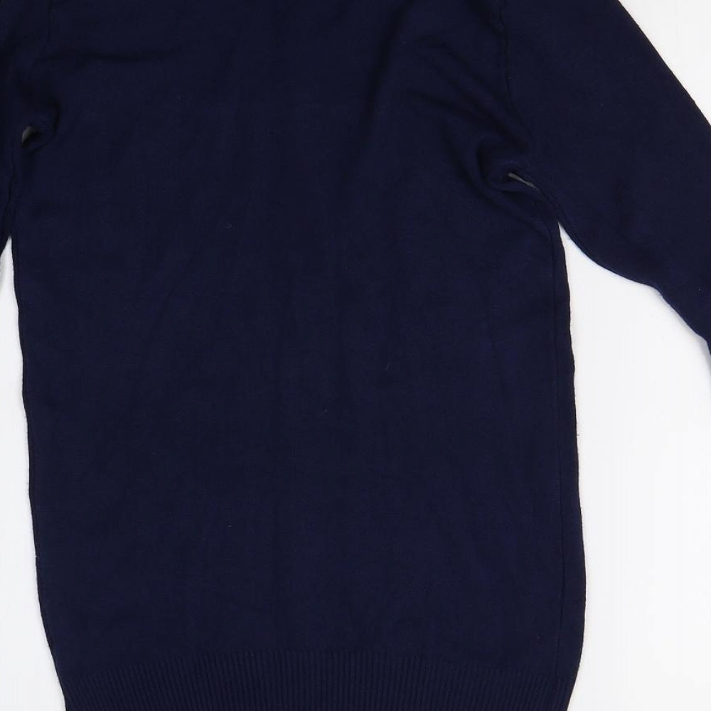 Victor Mod Womens Blue Knit Pullover Jumper Size S
