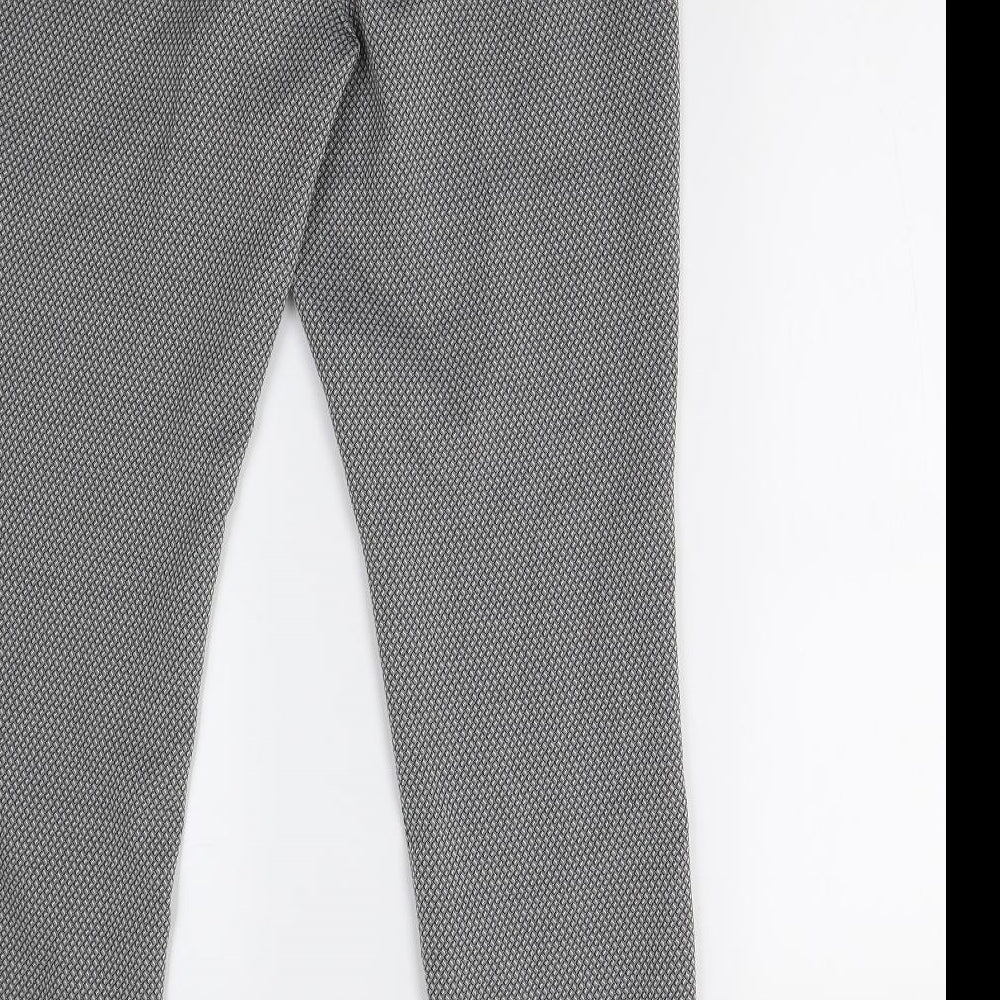 South Womens Grey Geometric Trousers Size 12 L30 in