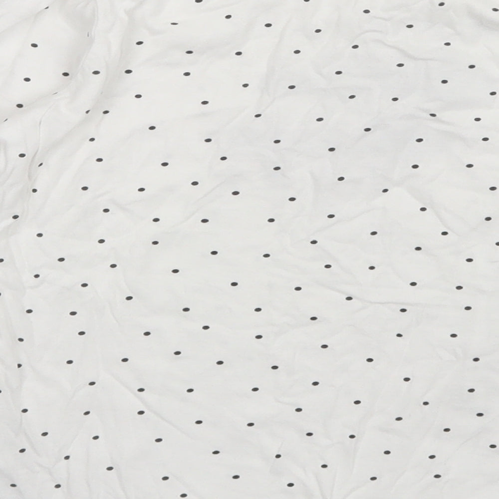Primark Girls White Polka Dot Basic T-Shirt Size 9-10 Years