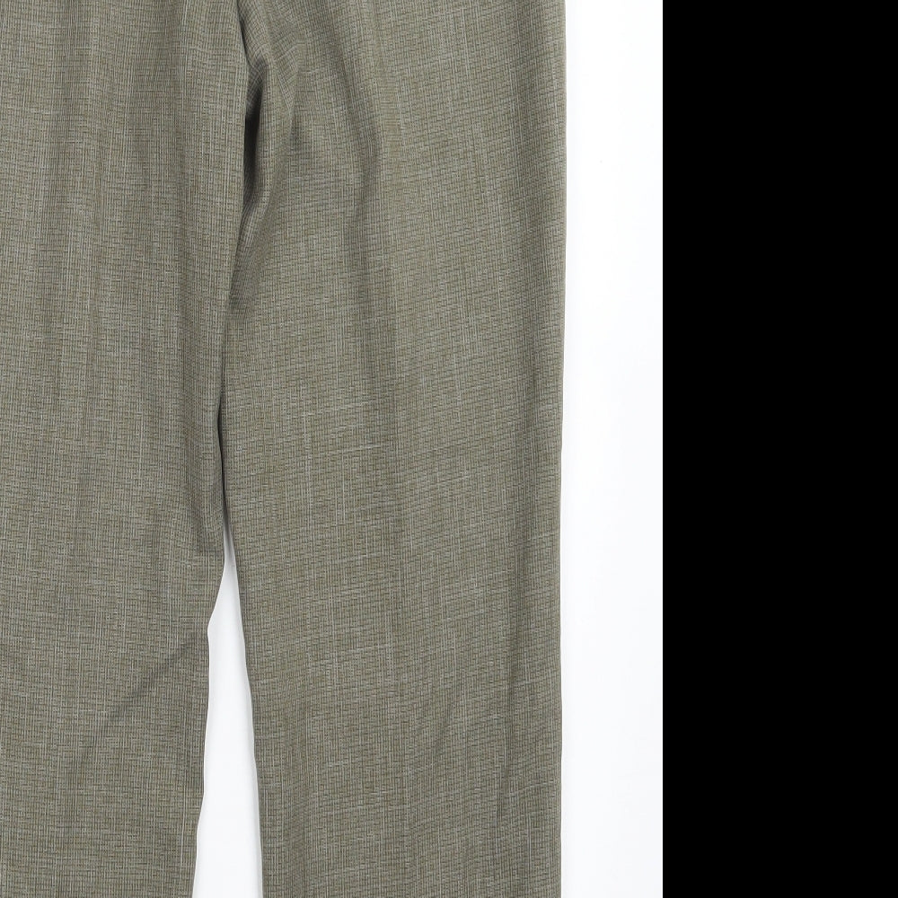 Marks & Spencer Womens Green Check Trousers Size 32 in L27 in