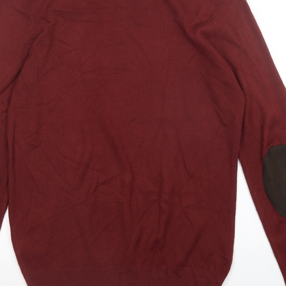 New Look Mens Red Pullover Jumper Size S