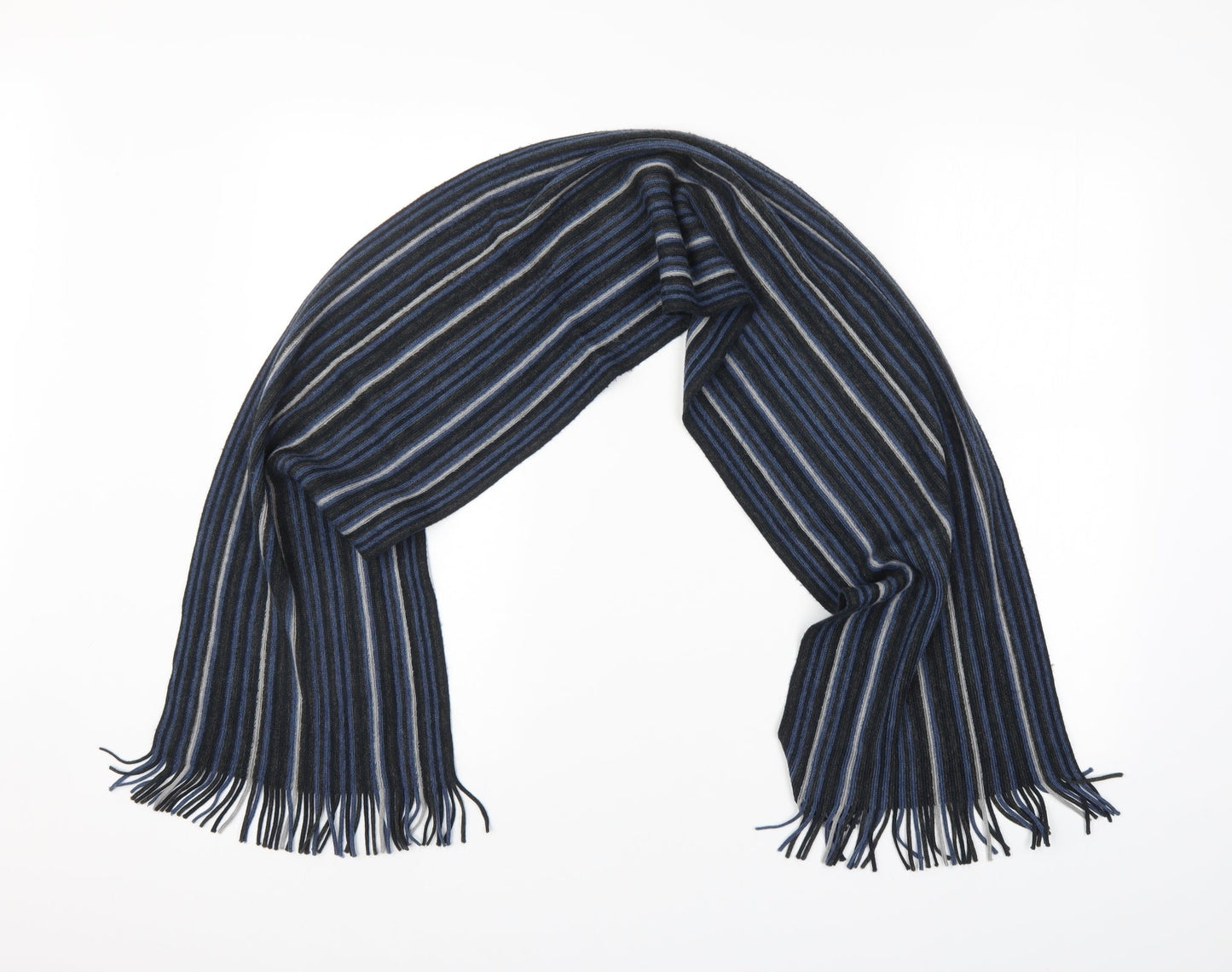 Preworn Mens Blue Striped Scarf One Size