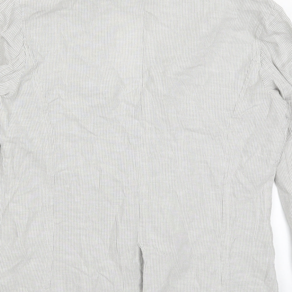 Marks & Spencer Womens Grey Striped Jacket Size 10