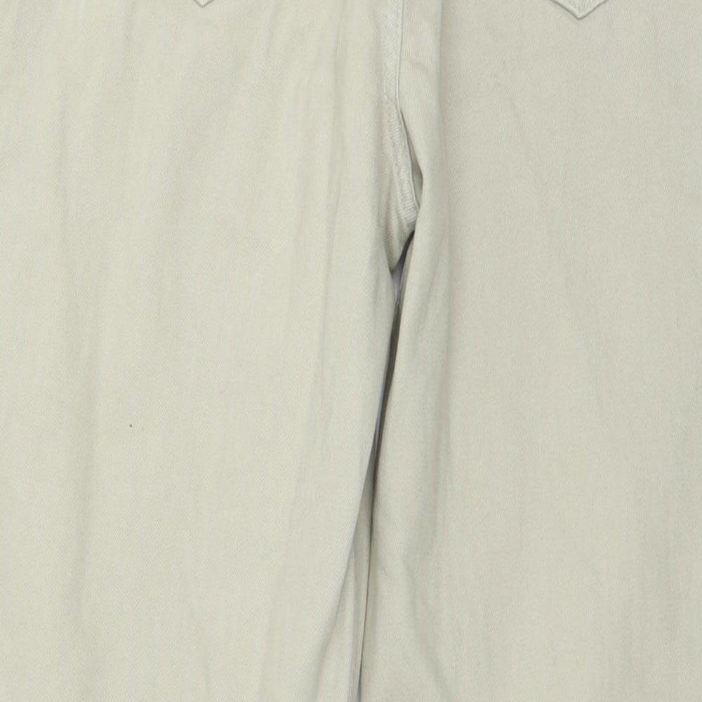 PRETTYLITTLETHING Womens Beige Denim Straight Jeans Size 10 L29 in