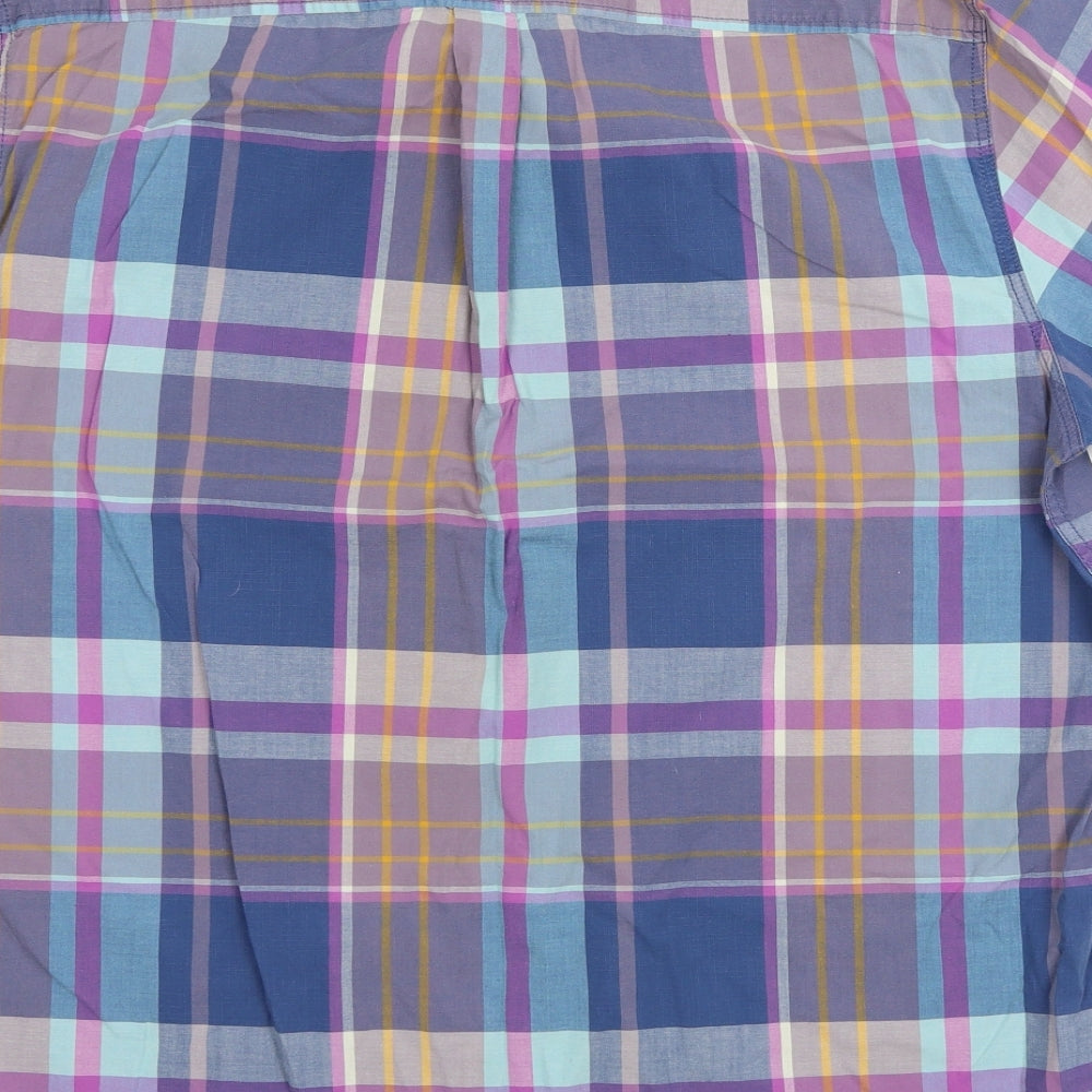 Boston Crew Mens Blue Plaid Button-Up Size XL