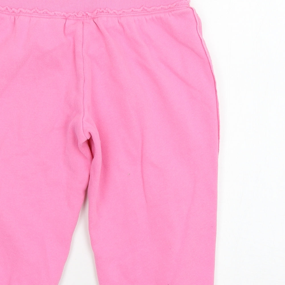 NEXT Girls Pink Jersey Jogger Trousers Size 9 Months