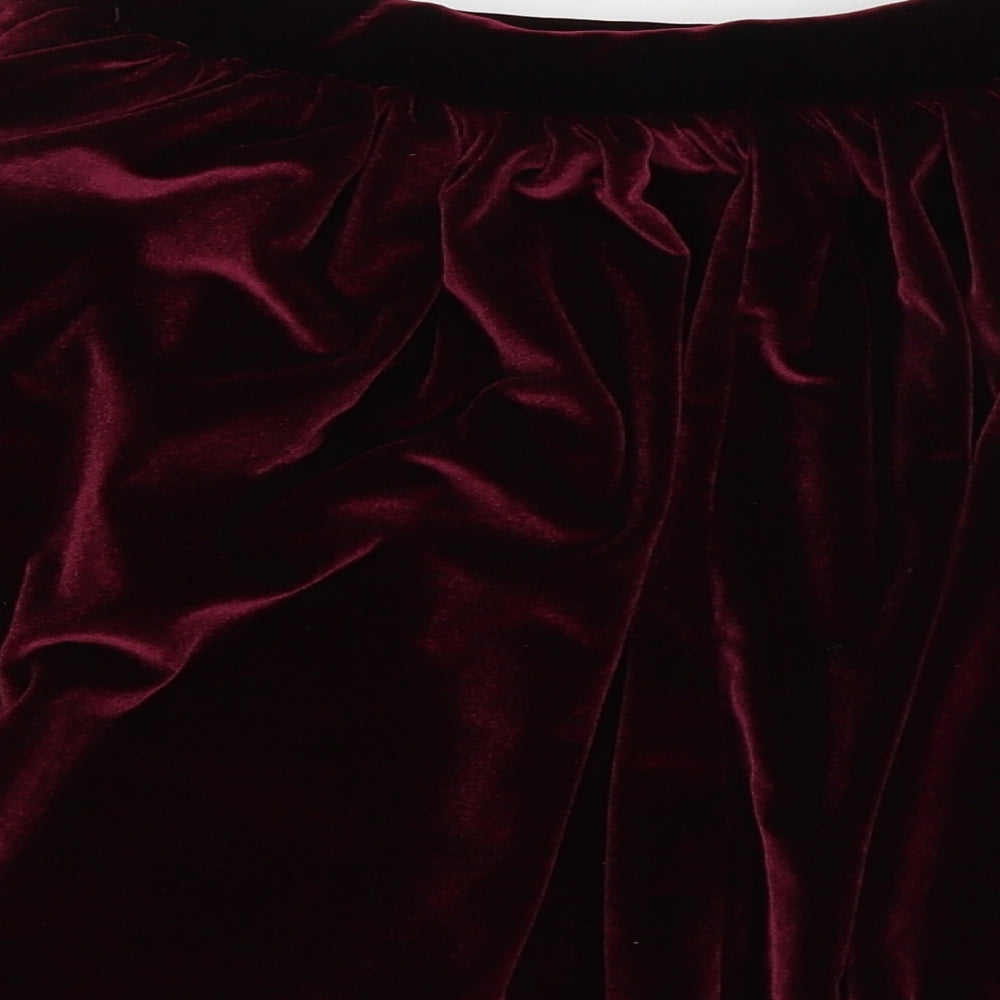 Topshop Womens Purple Velour Flare Skirt Size 6