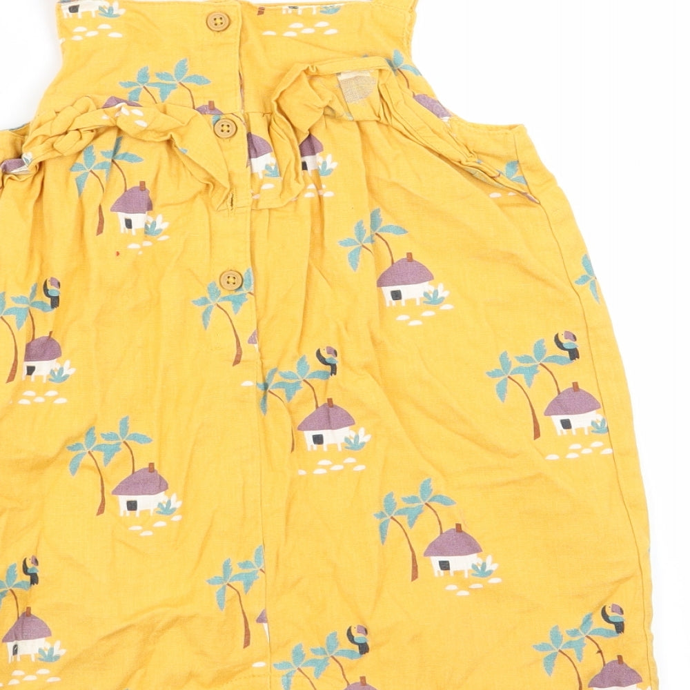 M&S Girls Yellow Dungaree One-Piece Size 12-18 Months