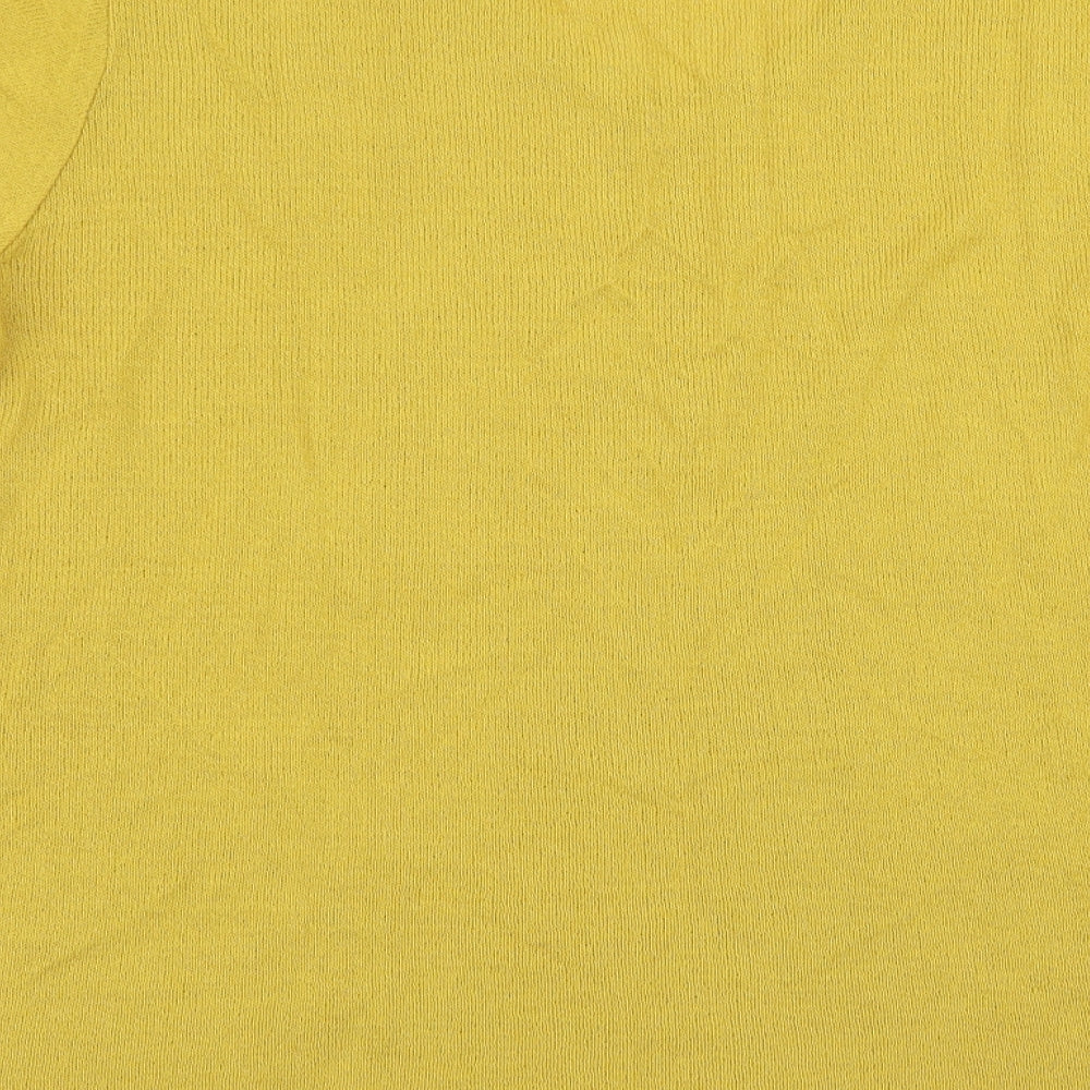 colourfield Womens Yellow Basic T-Shirt Size XL