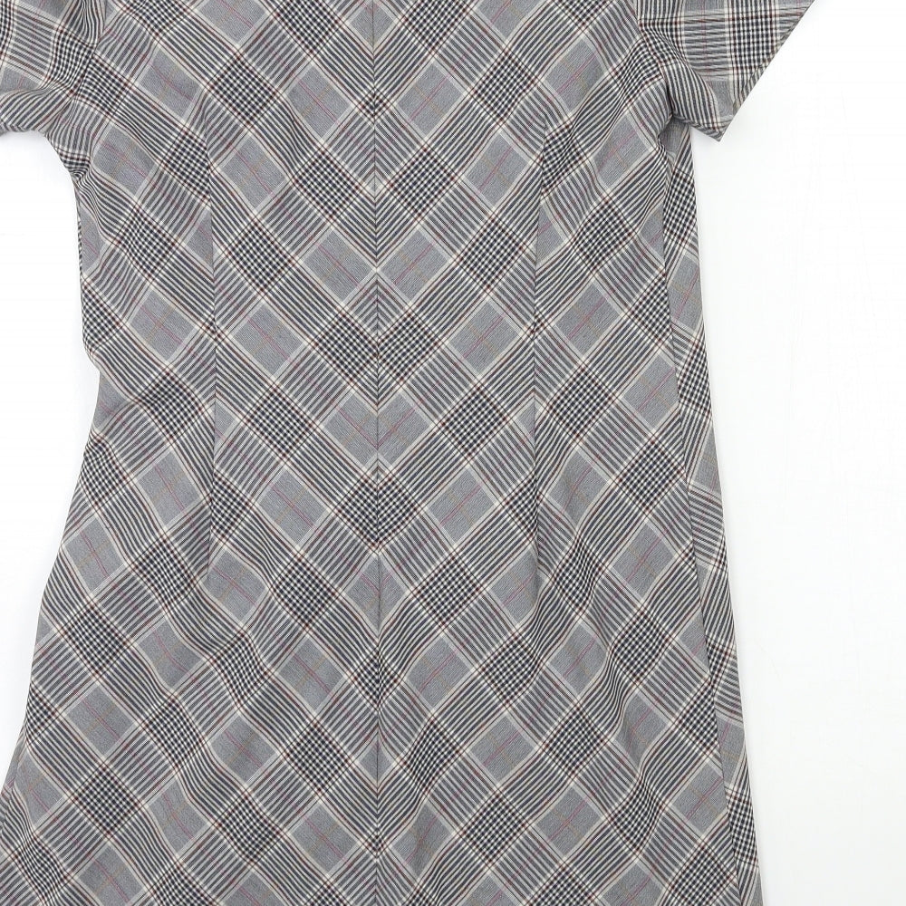 NEXT Womens Grey Check A-Line Size S